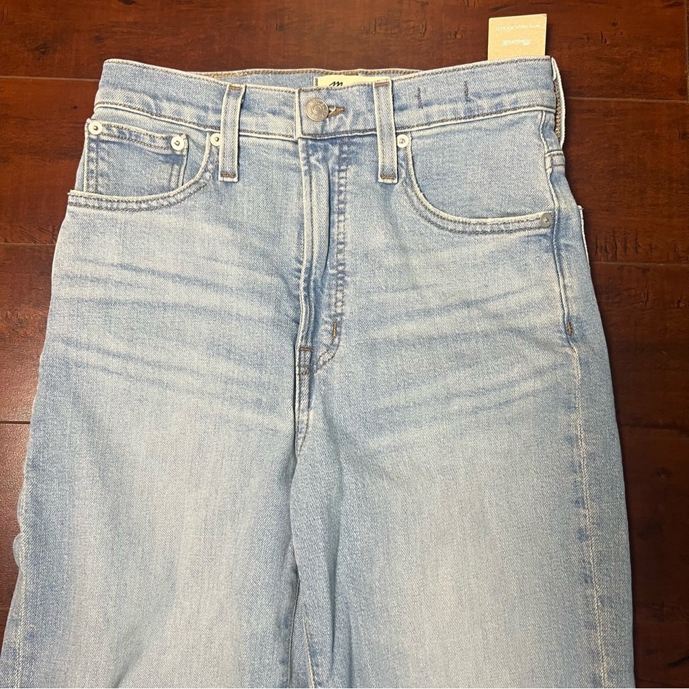 MADEWELL Denim The Perfect Vintage Straight Jean Danby Wash Knee Rip Edition 24 - Picture 5 of 12